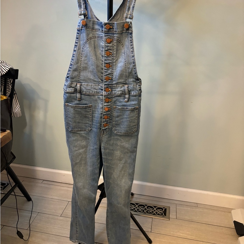 Madewell button front denim overalls